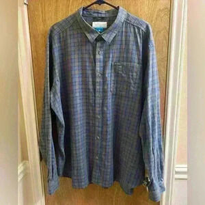Columbia Men's Vapor Ridge III Long Sleeve Shirt Size XXL Gray Blue Plaid
